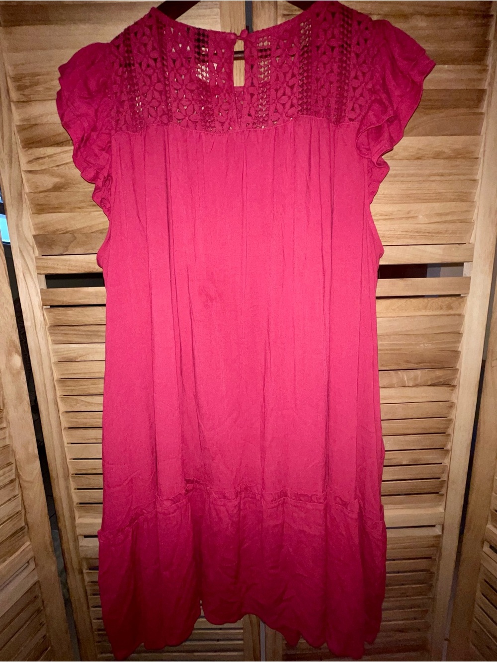 Torrid Babydoll Dress | Size 3 (3X) | Berry Pink Crochet Lace Boho Flowy Dress - Picture 5 of 10